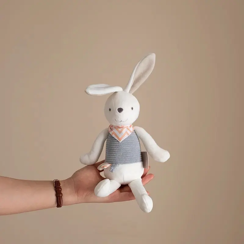 26cm Stuffed Bunny Toys Newborn Smoothing Toy Baby Cuddling Sleeping Doll Handmade Soft Rabbit Plushie