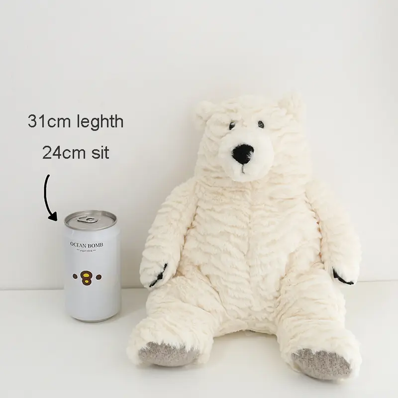 31cm Fluffy Polar Bear Stuffed Animal Toy Sea Animals White Bear Plush Toys Baby Gifts