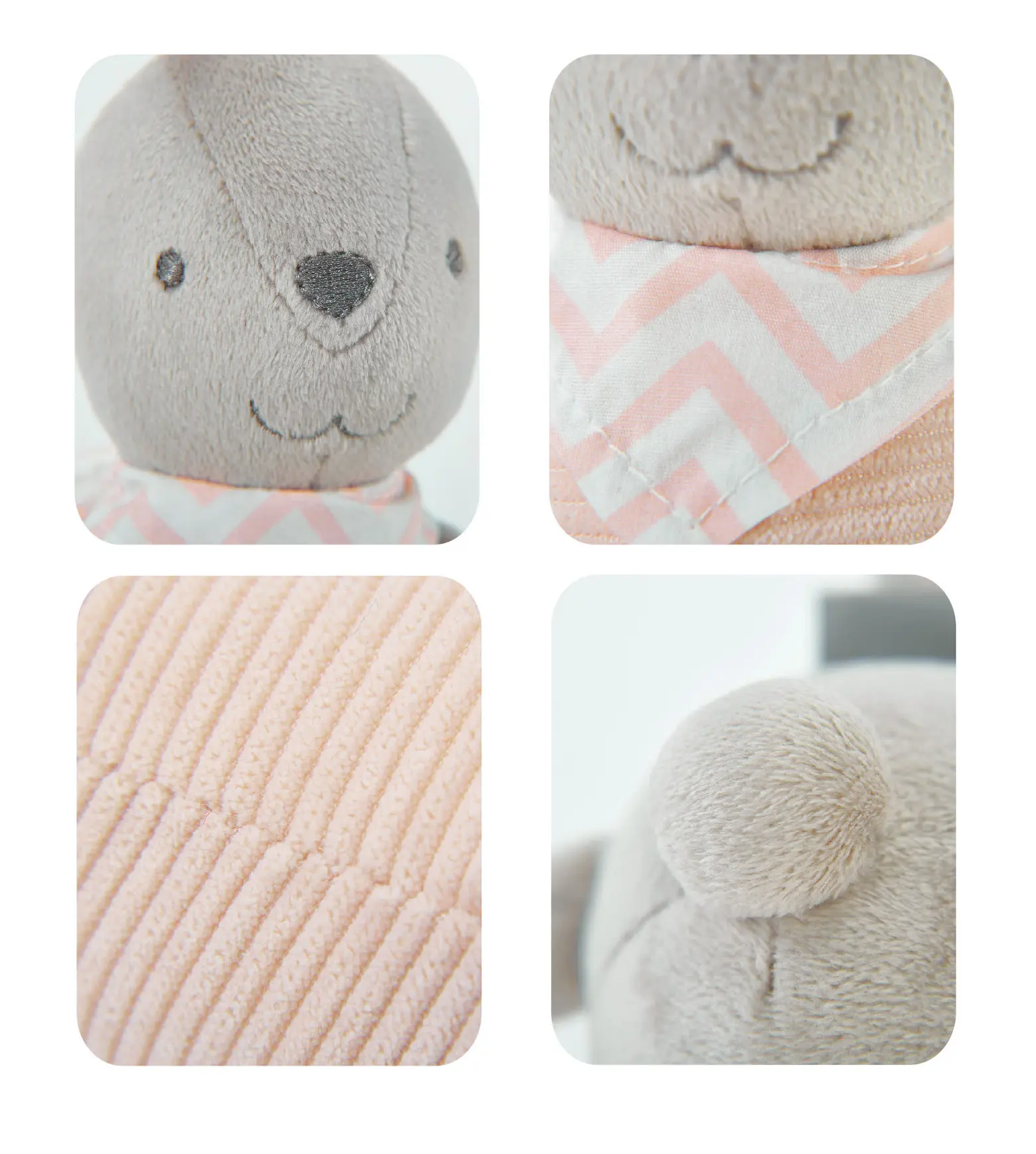 26cm Lovely Long Ear Rabbit Handmade Bunny Doll with Ring Paper Sleeping Toys Soft Stuffed Plush Dolls Girl Baby Gift