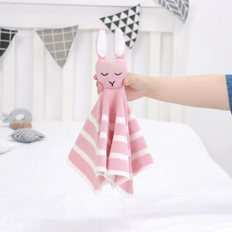 Newborn Soothe Appease Towel Blanket Cute Cartoon Rabbit Bear Infant Boys Girls Security Blankets Soft Toddler Baby Sleeping Toy