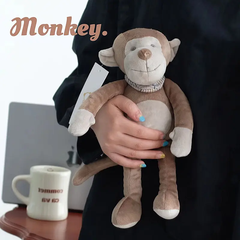 Plush Stuffed Monkeys 32cm Long Leg Brown Monkey Doll Soft Cuddly Sleeping Toys for Child