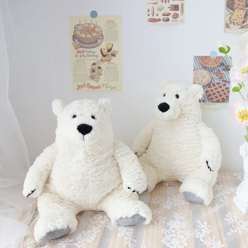Baby Polar Bear Stuffed Animal Toy Sea Animals White Bear Plush Toys
