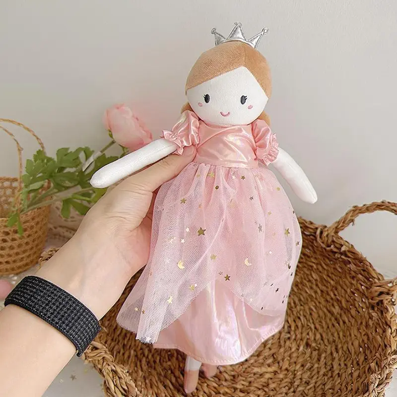 35cm Princess Doll with Crown Girl Plush Toy Cute Tutu Dress Cloth Dolls Children Room Decoration Kids Gifts