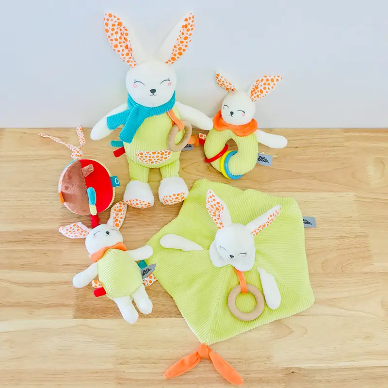 Cute Rabbit Soft Appease Towel for 0-12 Month Baby Soft Bunny Stuffed Animals Baby Comforter Toy Infant Sleeping Toys