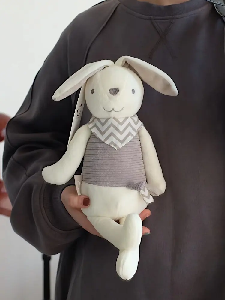 26/36 cm Cute Bunny Doll with Ring Paper Infant Bebe Toy Long Ear Rabbit Stuffed Animal Soft Baby Appease Toys