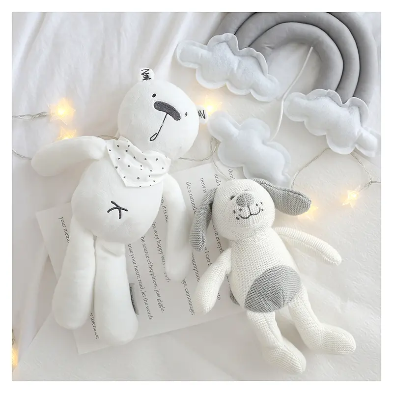 35cm Animal Stuffed Toys Unisex White Bear Soft Plush Toy High Quality Appease Doll