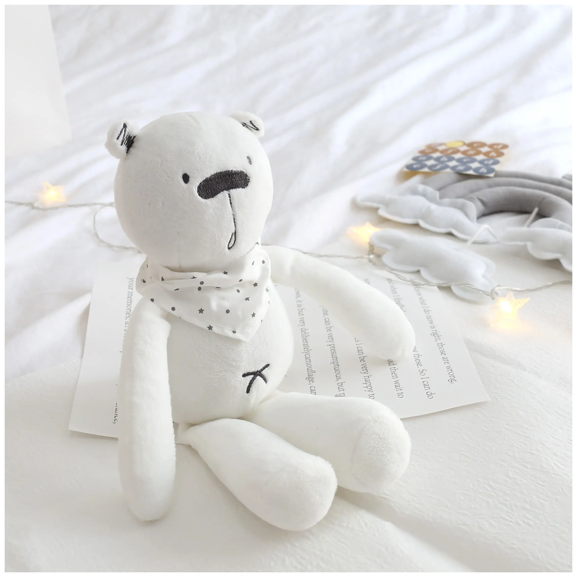 35cm Animal Stuffed Toys Unisex White Bear Soft Plush Toy High Quality Appease Doll