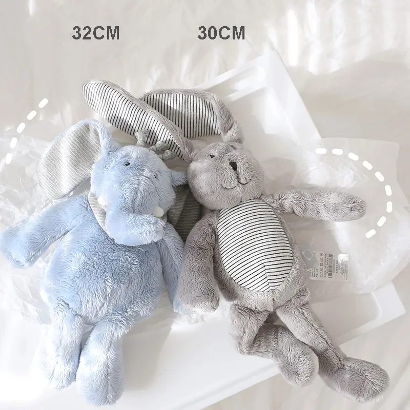 Cute Elephant Rabbit Plush Cuddle  Toys Cartoon Animals Soft Bunny Stuffed Dolls For Children Gift