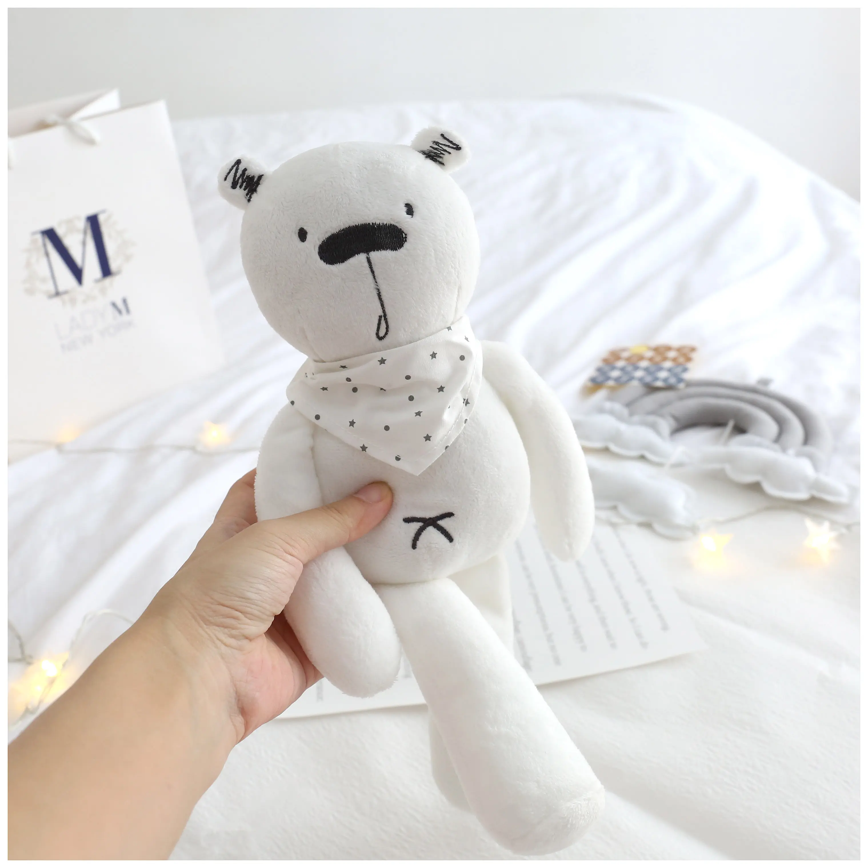 35cm Animal Stuffed Toys Unisex White Bear Soft Plush Toy High Quality Appease Doll