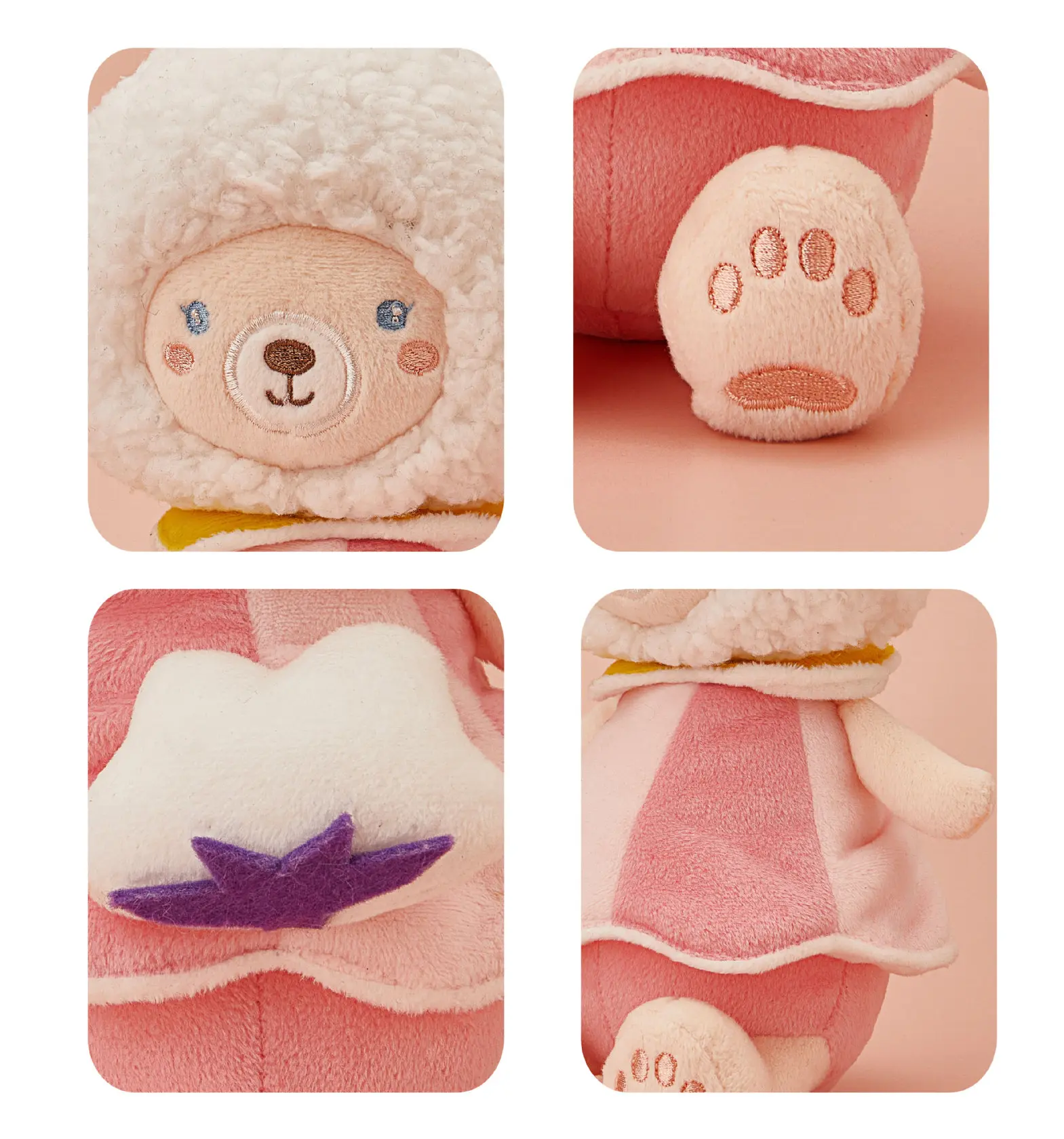 20cm Cute Pink Cotton Bear Plush Toys Adorable Soft Stuffed Animals Girl Baby Gifts