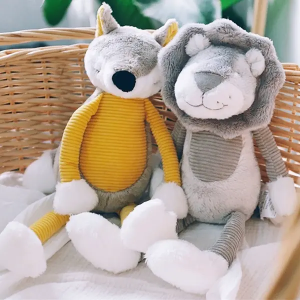 High Quality Soft Plush Baby Toys Stuffed  Fox &  Lion sleeping Dolls Baby Gifts