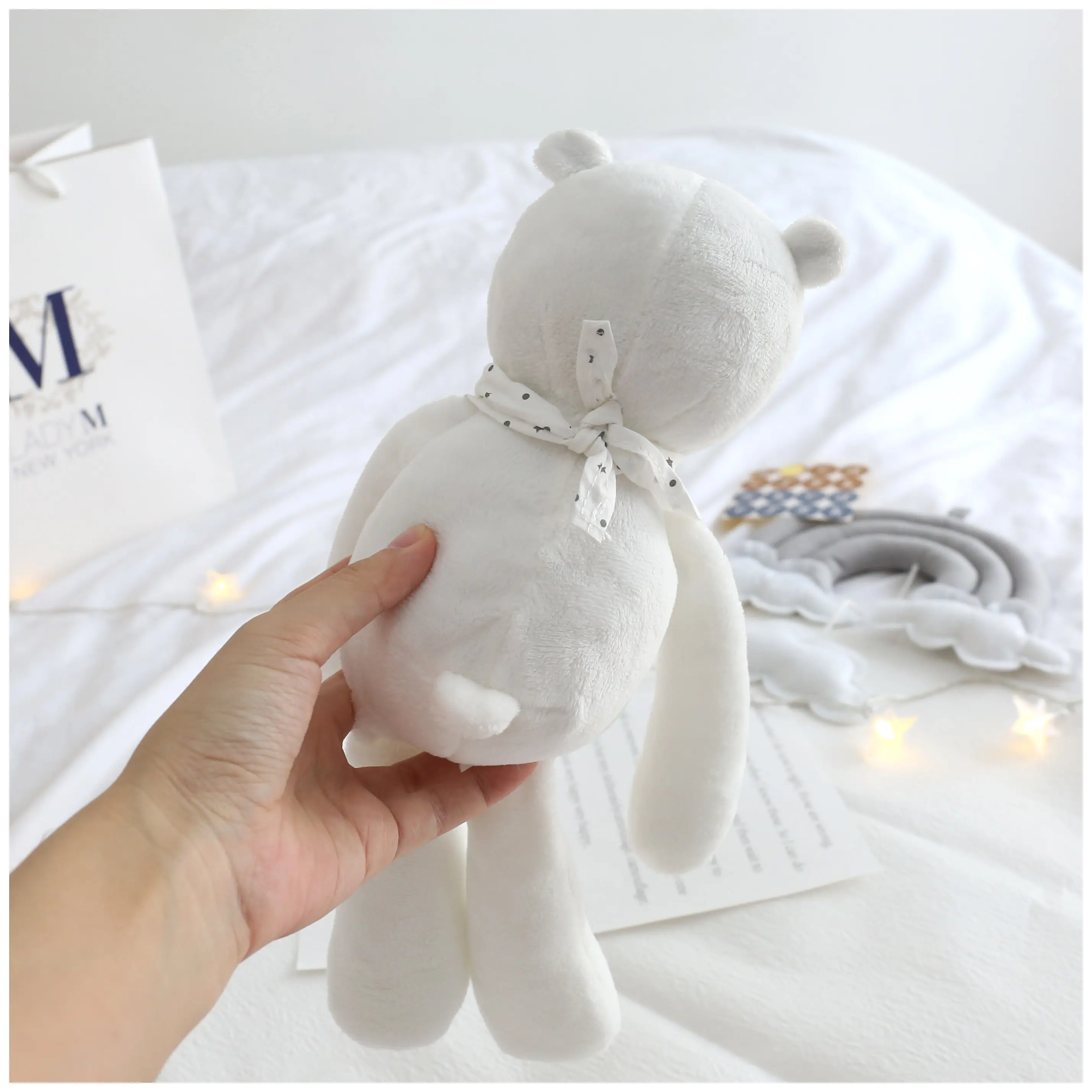35cm Animal Stuffed Toys Unisex White Bear Soft Plush Toy High Quality Appease Doll
