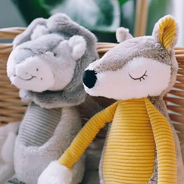 High Quality Soft Plush Baby Toys Stuffed  Fox &  Lion sleeping Dolls Baby Gifts