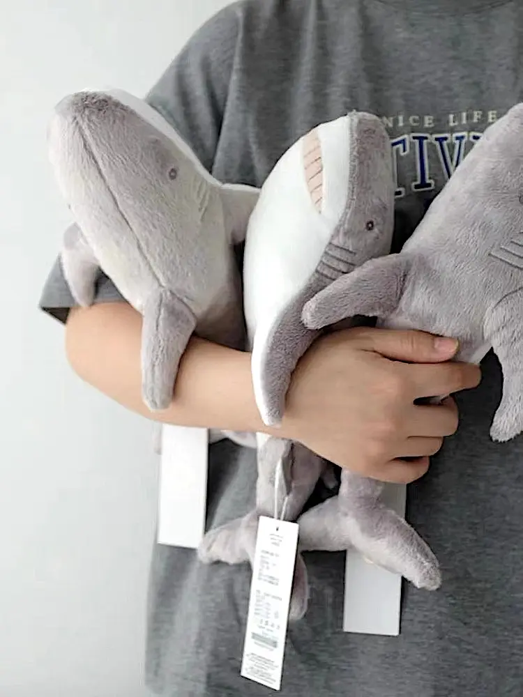 32cm Grey Shark Stuffed Toys Soft Sea Animals Plush Home Bedroom Decoration Gifts