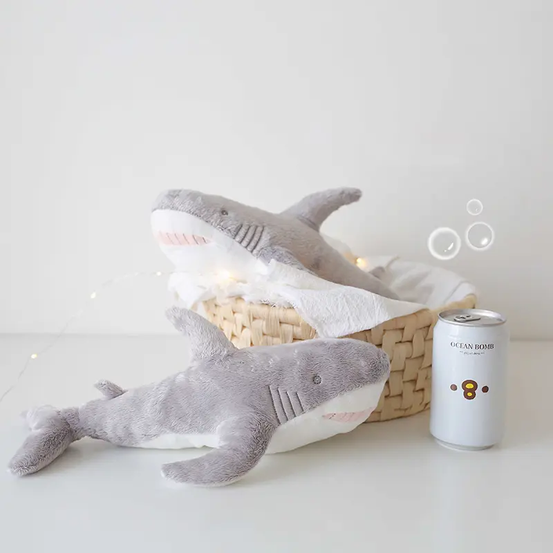 32cm Grey Shark Stuffed Toys Soft Sea Animals Plush Home Bedroom Decoration Gifts