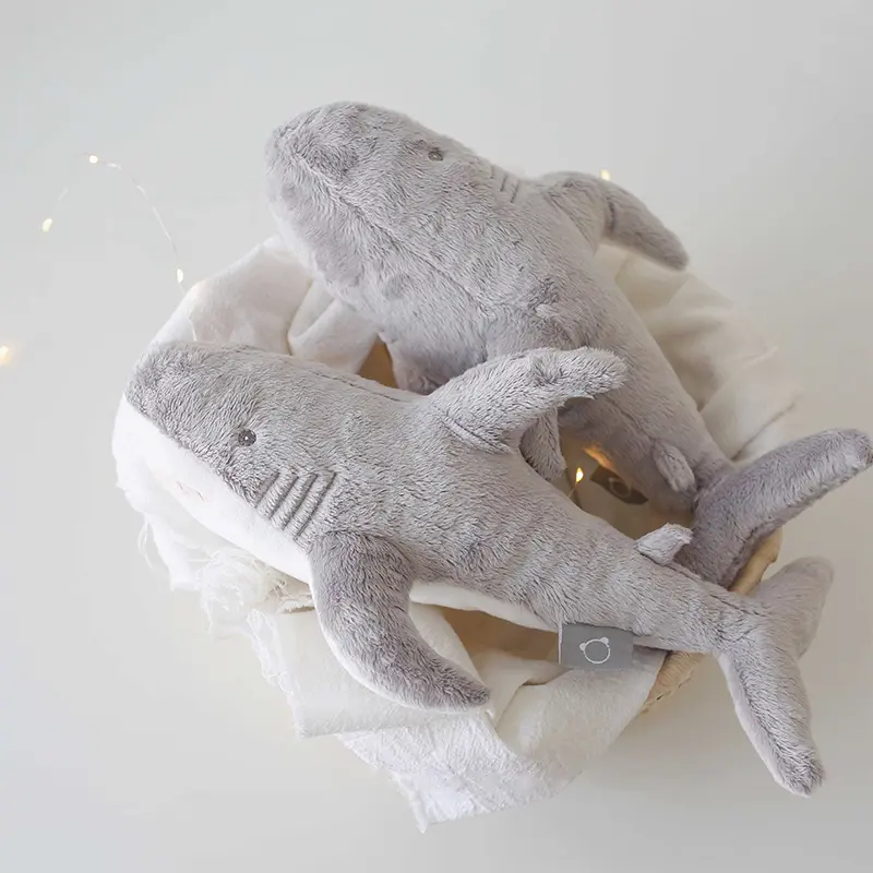 32cm Grey Shark Stuffed Toys Soft Sea Animals Plush Home Bedroom Decoration Gifts