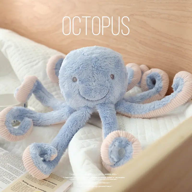 Blue Octopus Stuffed Plush Toys Soft Cute Room Decor Plushie Toys For Baby Kids Birthday Children Gifts