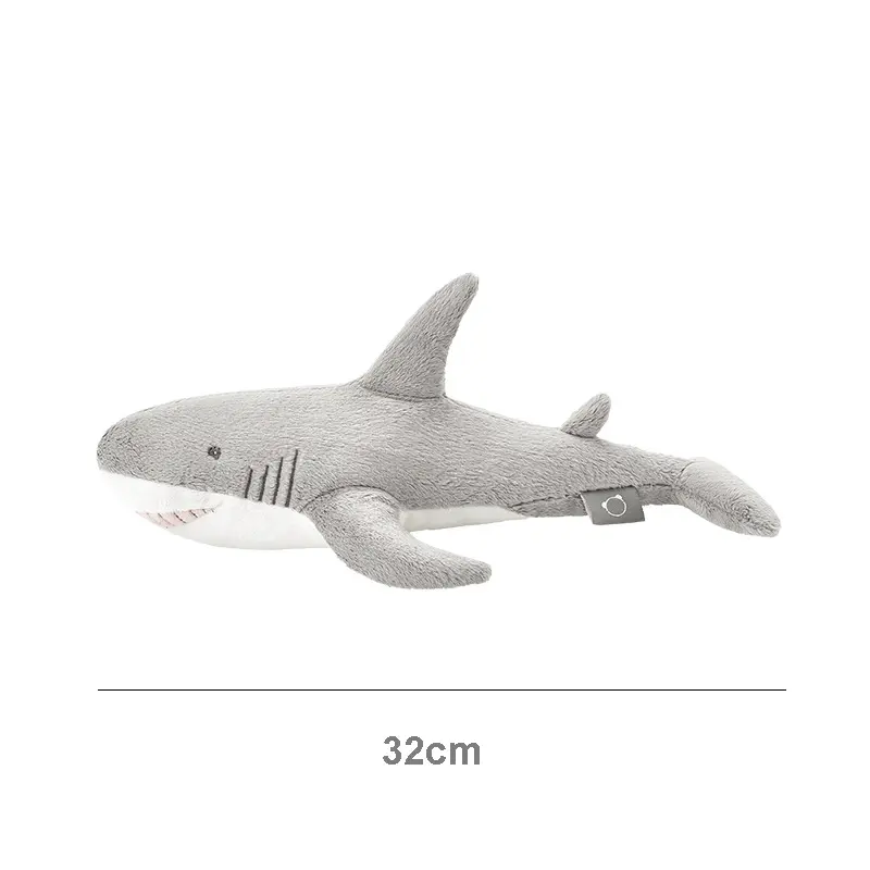 32cm Grey Shark Stuffed Toys Soft Sea Animals Plush Home Bedroom Decoration Gifts