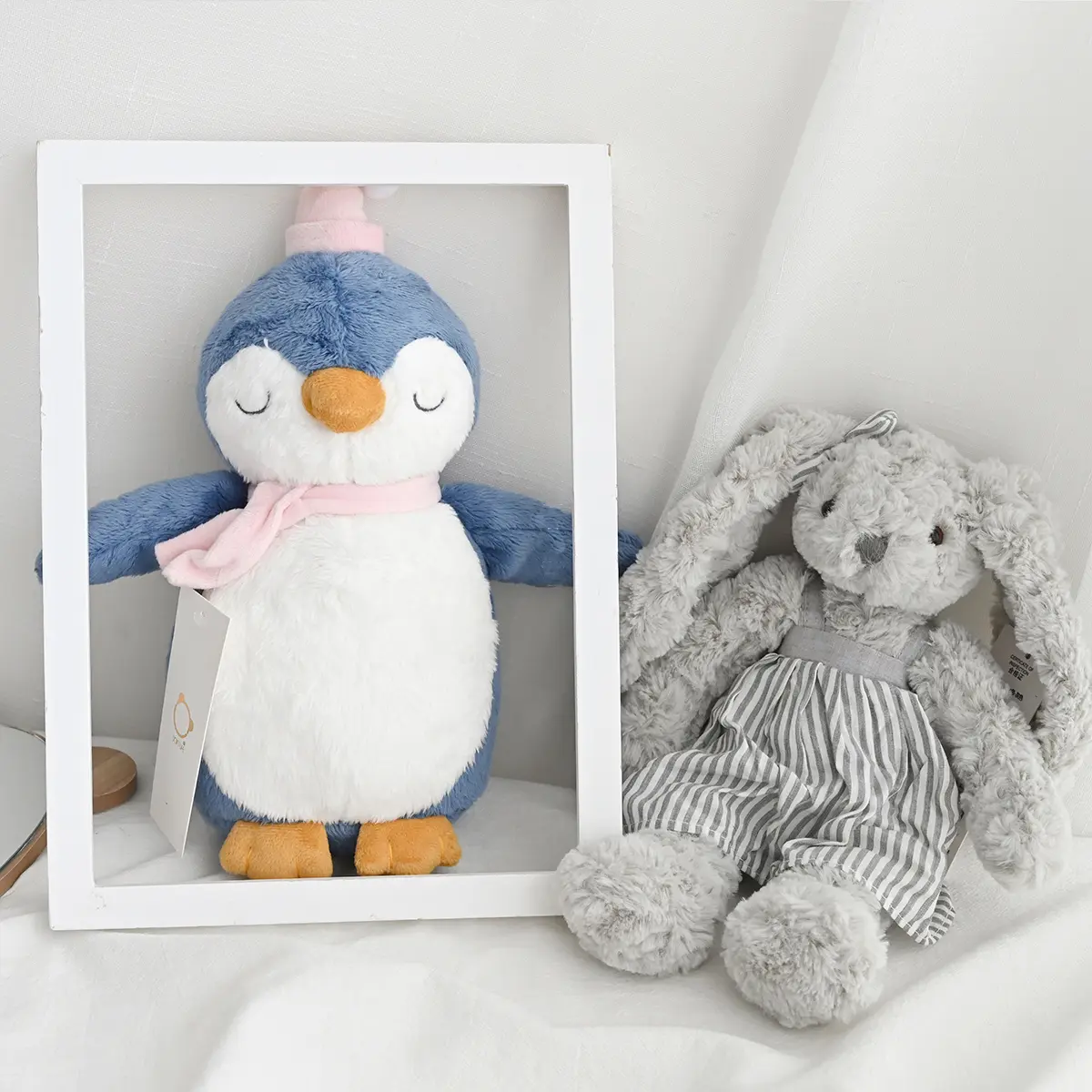 Soft Animal Toy Bunny Grey Elephant Cute Fox  Penguin Stuffed Doll Toys for Children Gifts
