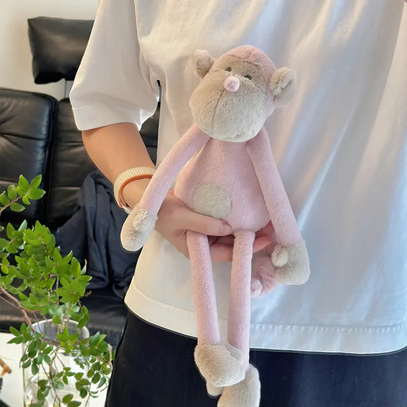 30cm Pink Monkey Baby Stuffed Animal  Security and Sleep Toys Long Leg Comforting Companion Plush Doll Children Gifts