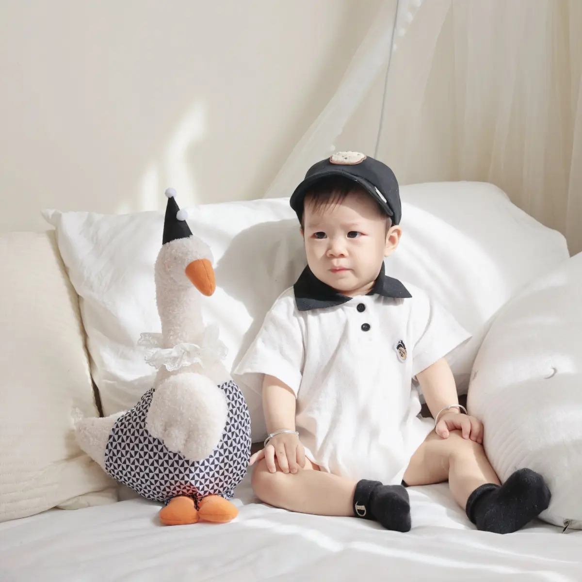 47cm Nordic Style Lovely Stuffed Animal Toy kawaii Goose Baby Appease Plush Home Room Decor Kids Baby Newborns Sleeping Toys