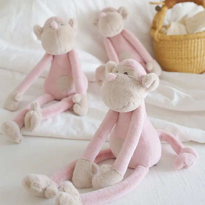 30cm Pink Monkey Baby Stuffed Animal  Security and Sleep Toys Long Leg Comforting Companion Plush Doll Children Gifts