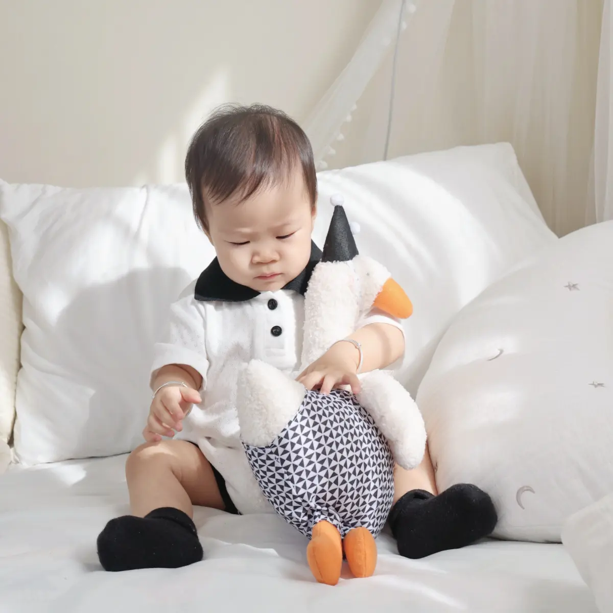 47cm Nordic Style Lovely Stuffed Animal Toy kawaii Goose Baby Appease Plush Home Room Decor Kids Baby Newborns Sleeping Toys