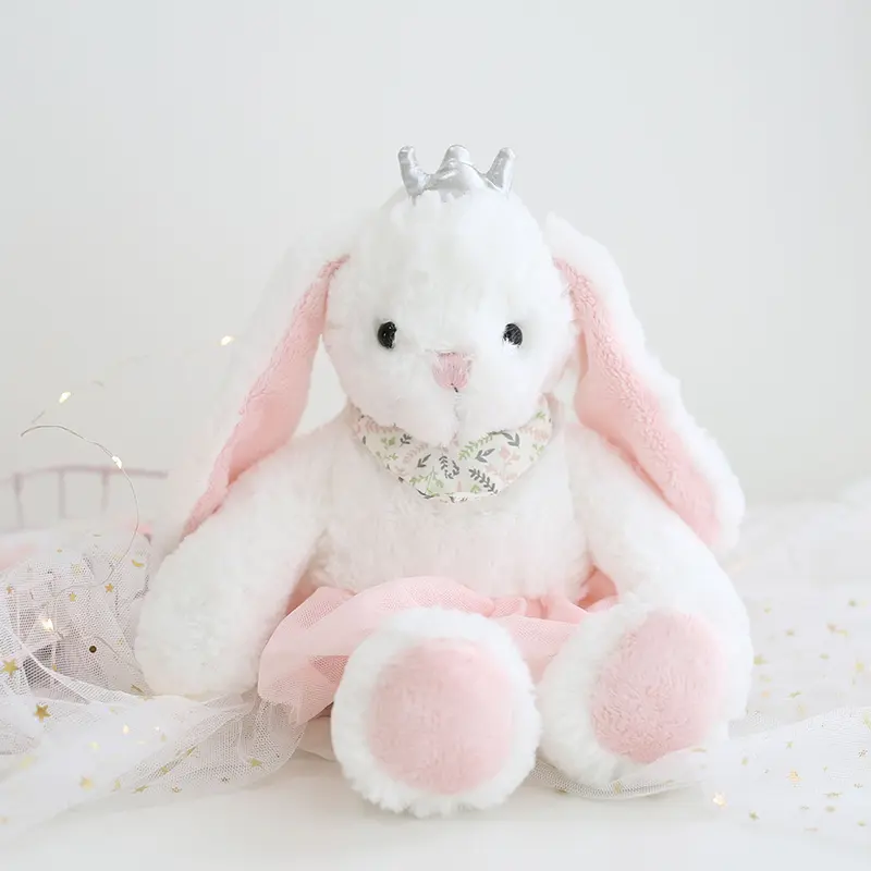 Cute Big Ear Bunny Plush Doll Cartoon Penguin Stuffed Animals Dress Rabbit Doll Soft Baby Accompany Sleeping Pillow Home Decor