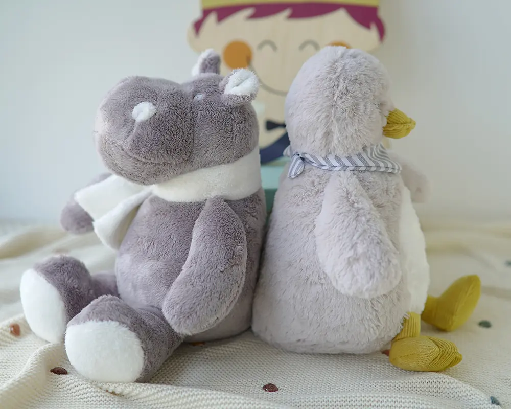 Cute Cartoon Hippos Duck Stuffed Animals Fluffy Plush Dolls Toy Soft Home Sofa Throw Pillow Birthday Celebrations Gifts