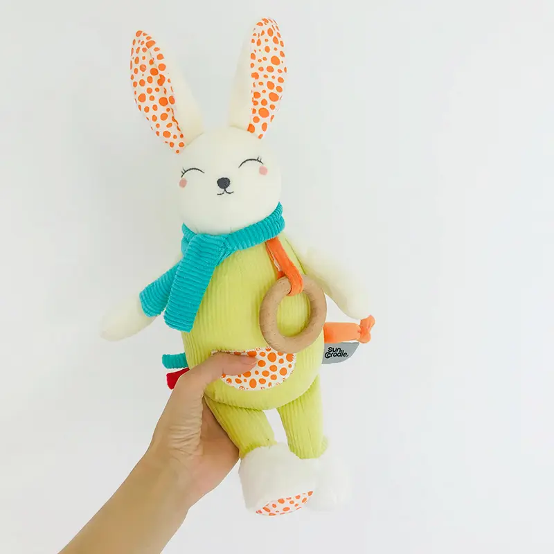 Cute Bunny Stuffed Animals Musical Mobile Toys Learning Education For Infant Stroller Crib Hanging Baby Gift