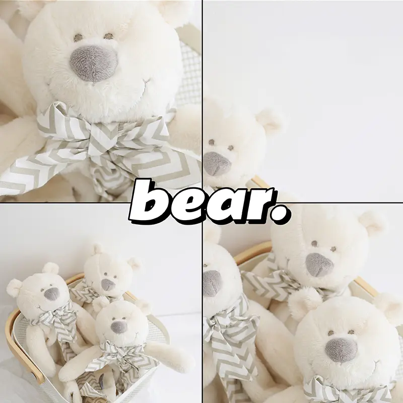 Newborn Baby Gift - Cute Cream Bear Plush Toy Security Blanket Towel Music Toys - Adorable Stuffed Animal Toys