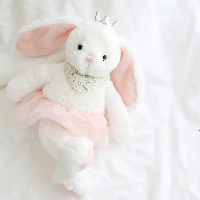 Bunny Soft Plush Ballet Doll 37CM Long Ears Stuffed Animals White Rabbit Toys For Kids Baby Gifts