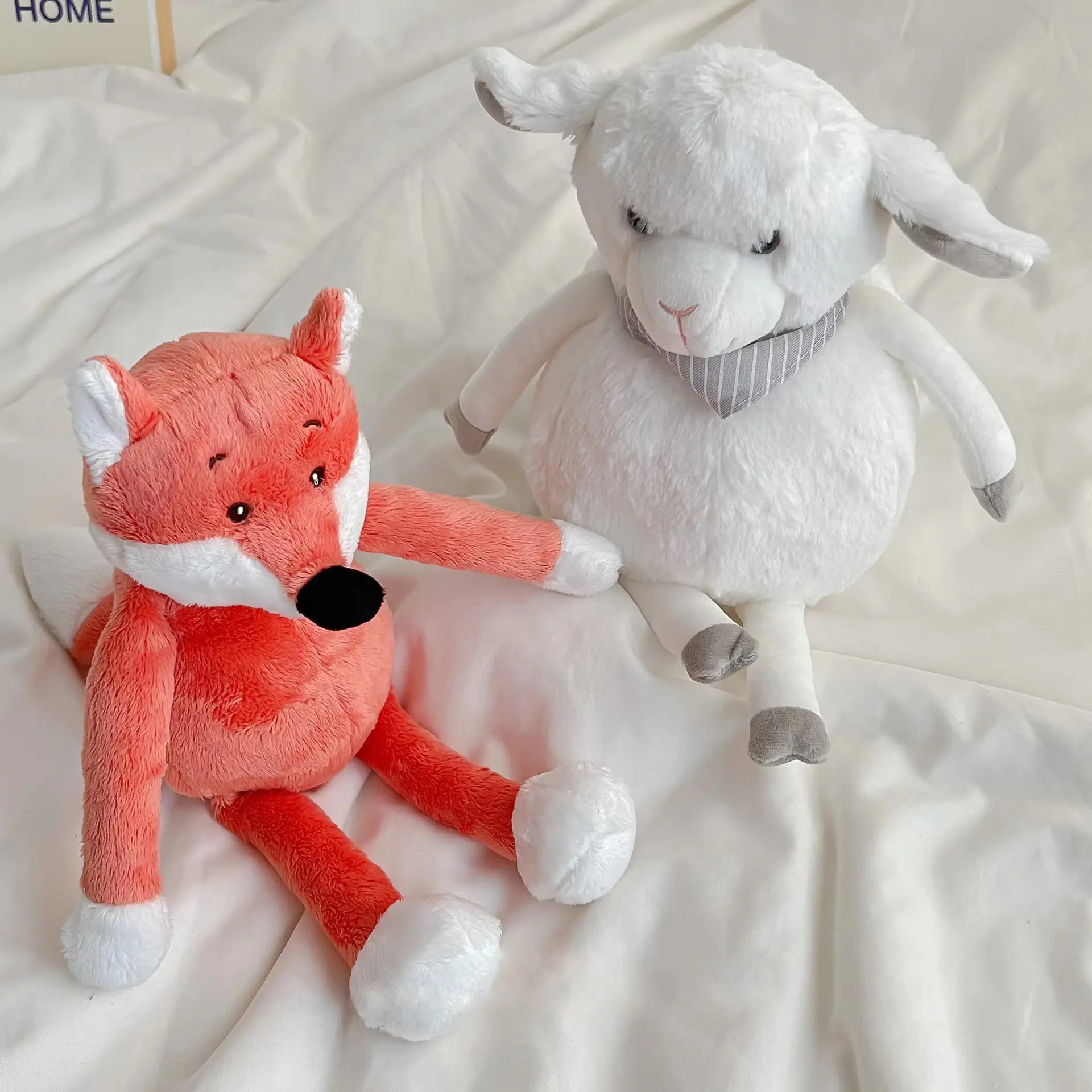 Cute Cartoon Animals Fox Sheep Plush Toys Home Decor Baby Sleep Accompany Stuffed Soft Doll Children Birthday Gifts