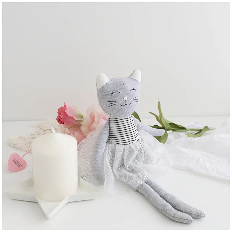 35cm Stuffed Animal Cat Dolls With Skirt Home Decoration Plush Toys for Children Room Decor Girl's Gifts