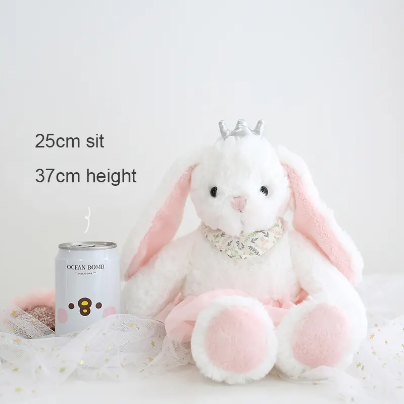 Bunny Soft Plush Ballet Doll 37CM Long Ears Stuffed Animals White Rabbit Toys For Kids Baby Gifts
