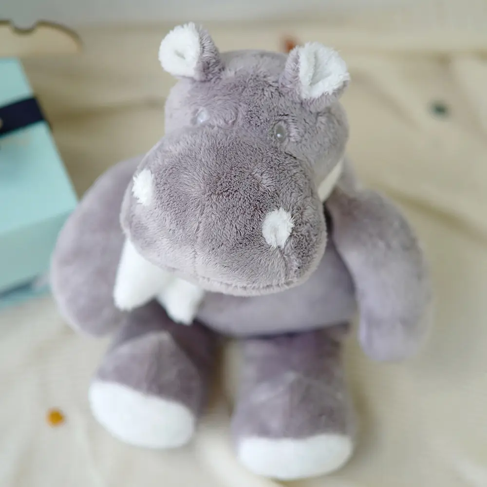 33cm Cute Fluffy Hippos Plush Doll Cartoon Stuffed Animals Soft Baby Accompany Sleeping Pillow Children Birthday Gift