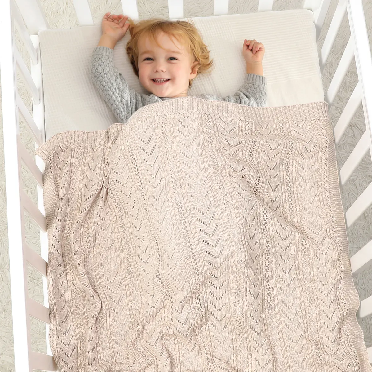 Baby Blankets Super Soft Cotton Knitted Newborn Boys Girls Lightweight Monthly Swaddle Wrap Quilts 90*70cm Toddler Infant Covers
