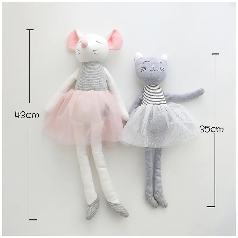 35cm Stuffed Animal Cat Dolls With Skirt Home Decoration Plush Toys for Children Room Decor Girl's Gifts