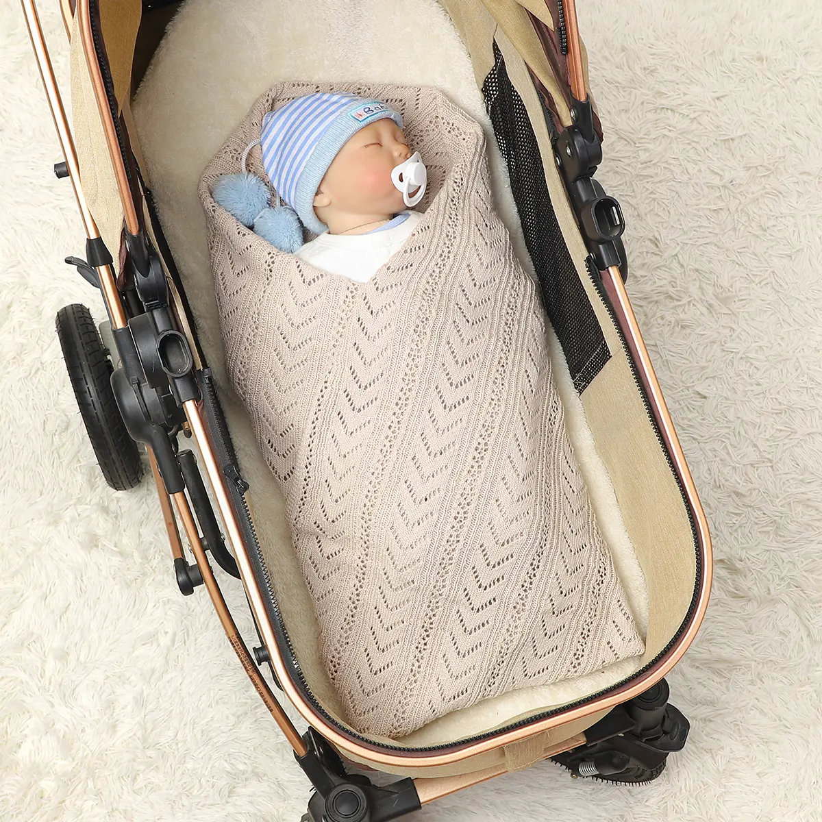 Baby Blankets Super Soft Cotton Knitted Newborn Boys Girls Lightweight Monthly Swaddle Wrap Quilts 90*70cm Toddler Infant Covers