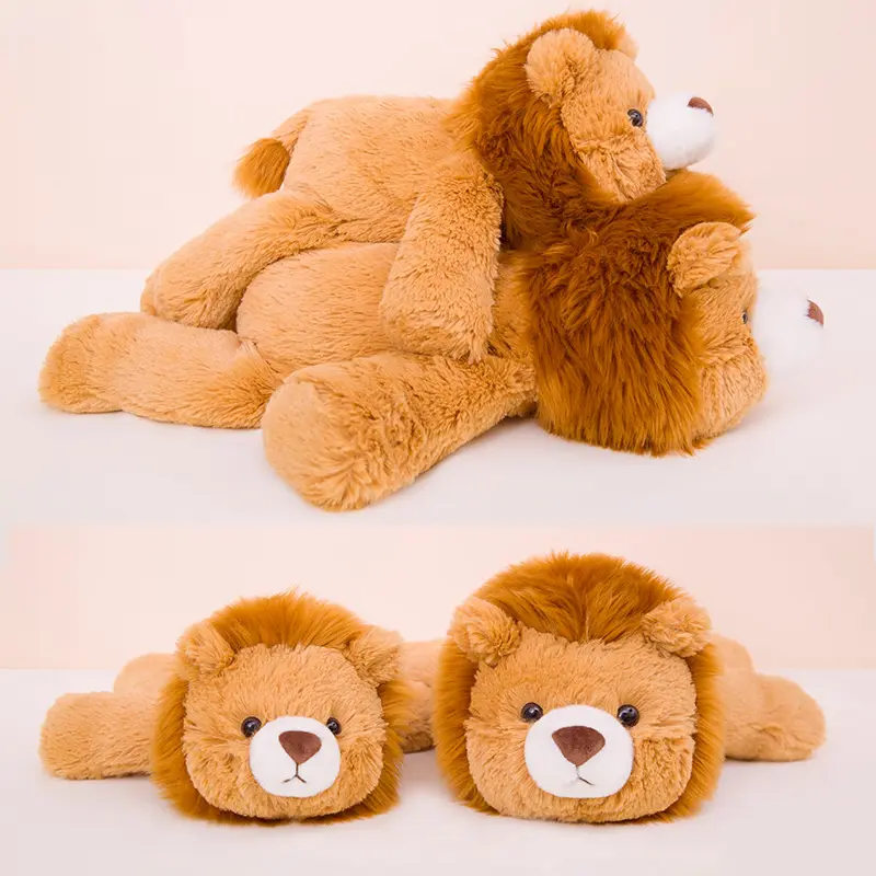 37/48cm Cute Soft Lion Elephant Pillow Plush Toys Stuffed Animals Pillow Bed Sleep Pillows Home Decor Gift Doll for Kids Friends
