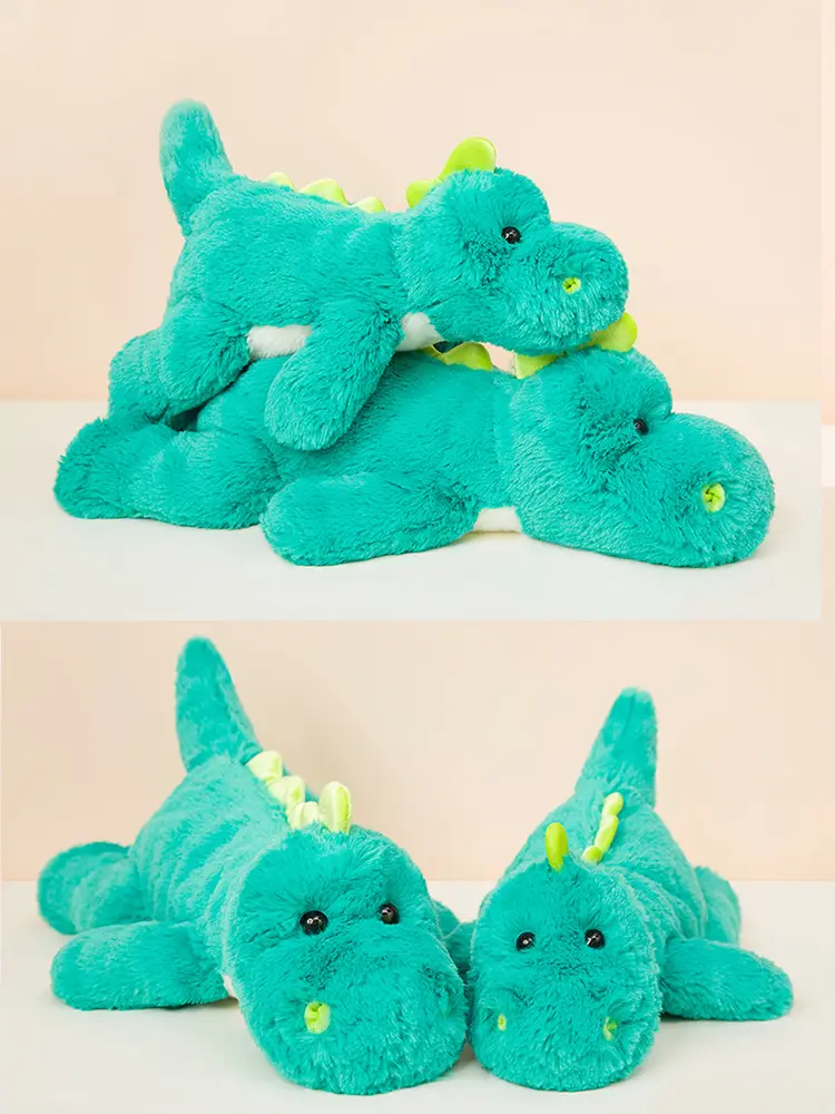 37/48cm Green Dinosaur Plush Doll Room Decor Stuffed Animal Cushion Soft Dragon Cuddle Toy Kawaii Pillow Children Gifts