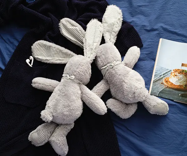 37cm Super Soft Rabbit Toy Grey Bunny Stuffed Animals Doll Cute Fluffy Plush Toys for Children Gifts
