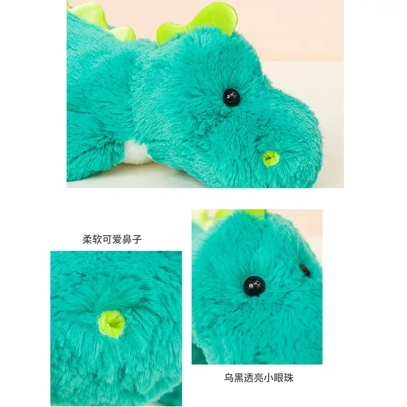 37/48cm Green Dinosaur Plush Doll Room Decor Stuffed Animal Cushion Soft Dragon Cuddle Toy Kawaii Pillow Children Gifts