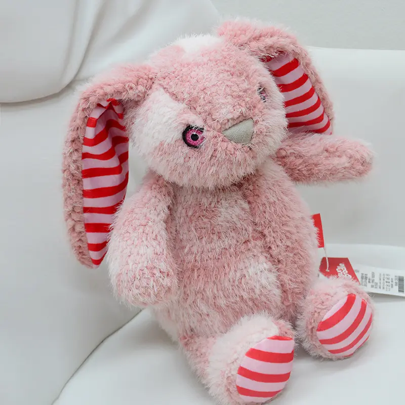 33cm Halloween Rabbit Plush Toy Pink Bunny Stuffed Toy Long Ear Plushie Dolls Children Gifts