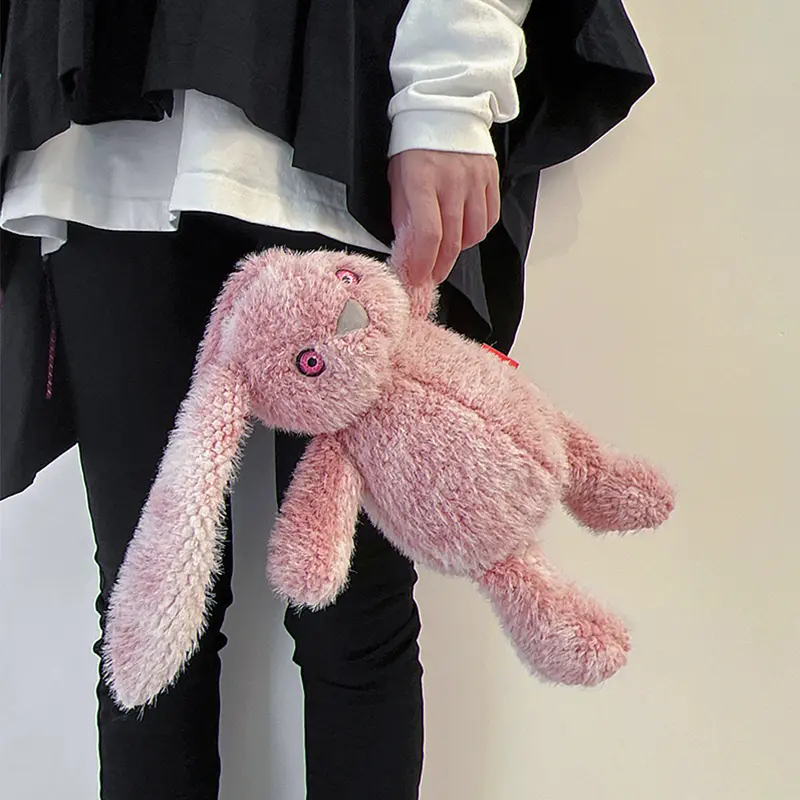 33cm Halloween Rabbit Plush Toy Pink Bunny Stuffed Toy Long Ear Plushie Dolls Children Gifts