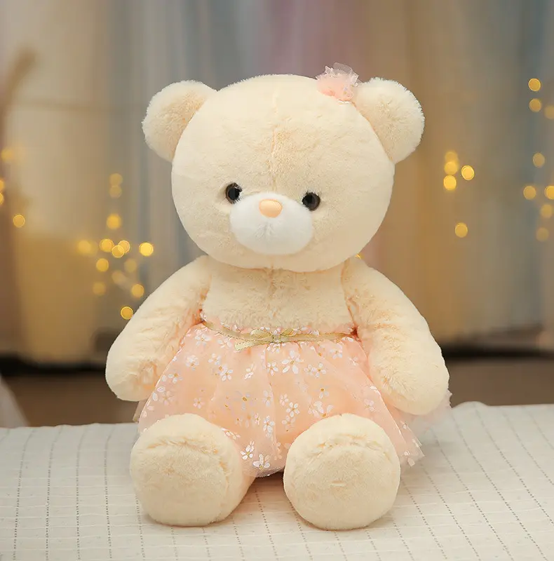 50cm Dress Cuddle Bears For Girls Baby Plush Toy Soft Cartoon Fluffy Teddy Bear Stuffed Doll Children Appease Toys Birthday Gift