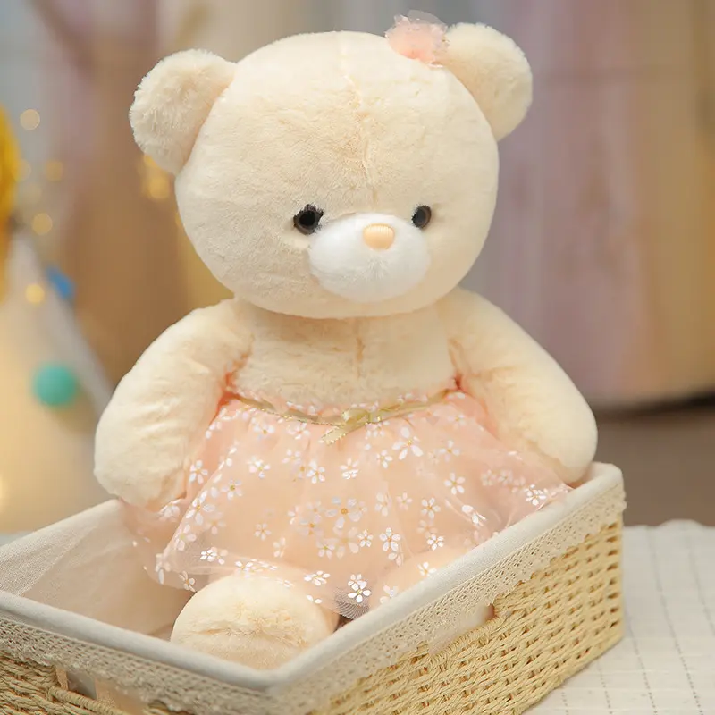 50cm Dress Cuddle Bears For Girls Baby Plush Toy Soft Cartoon Fluffy Teddy Bear Stuffed Doll Children Appease Toys Birthday Gift