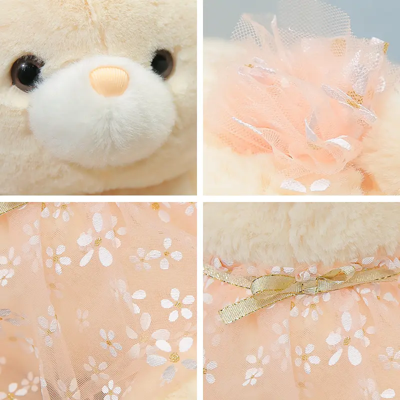 50cm Dress Cuddle Bears For Girls Baby Plush Toy Soft Cartoon Fluffy Teddy Bear Stuffed Doll Children Appease Toys Birthday Gift