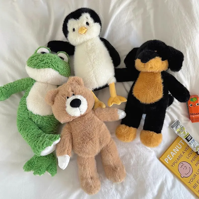 38cm Soft Bear Frog Stuffed Animal Doll Pillow Toy Cute Dog Penguin Comforting Companion Sleeping Doll Birthday Gift