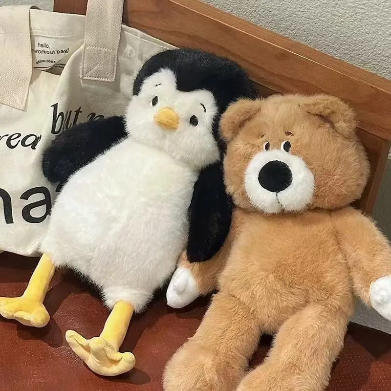 38cm Soft Bear Frog Stuffed Animal Doll Pillow Toy Cute Dog Penguin Comforting Companion Sleeping Doll Birthday Gift